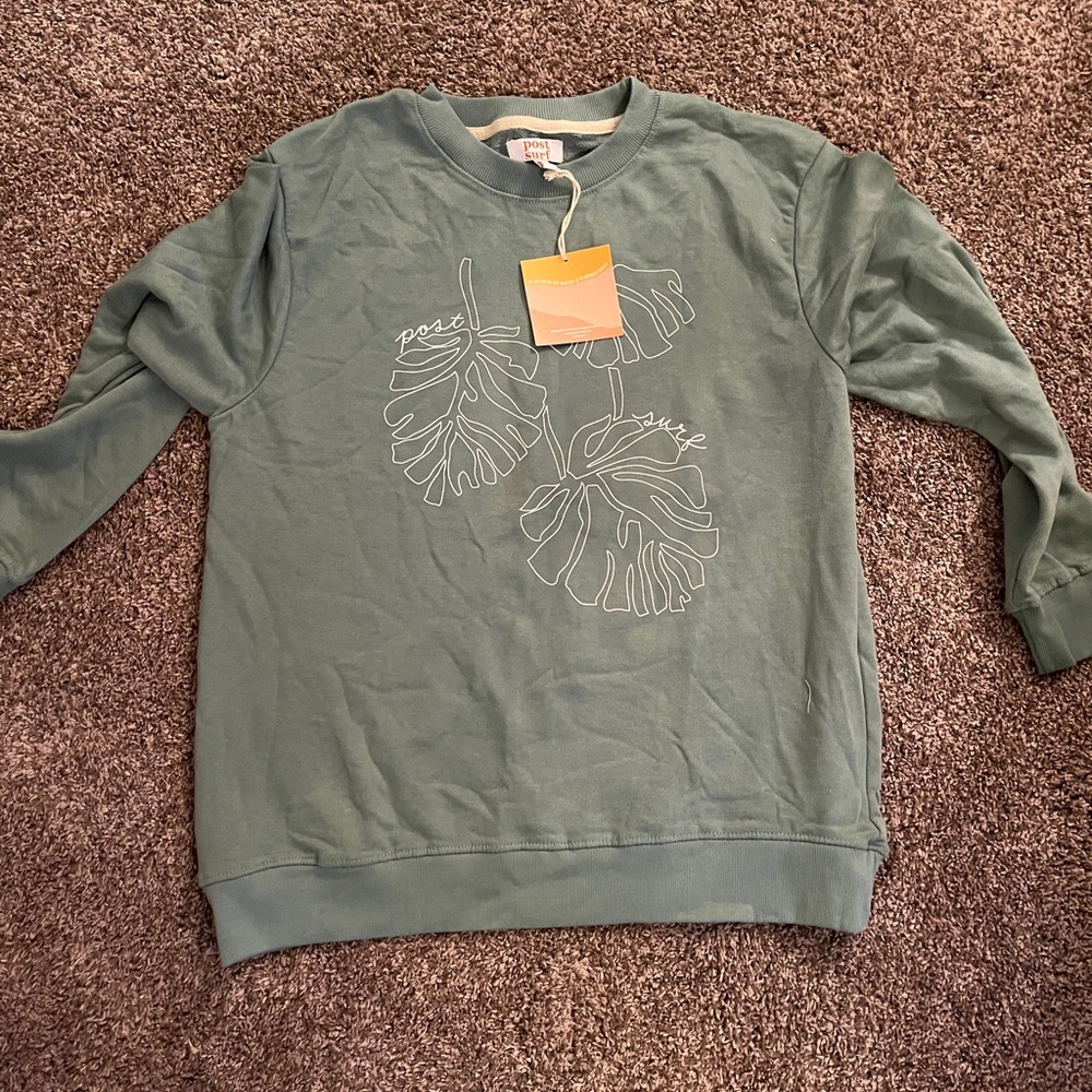 NWT Post Surf Green Graphic Sweatshirt
